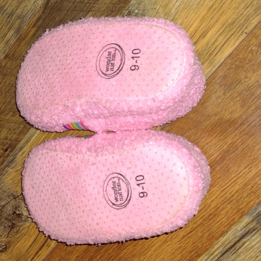 Girls Pink Rainbow Slippers - Picture 2 of 2